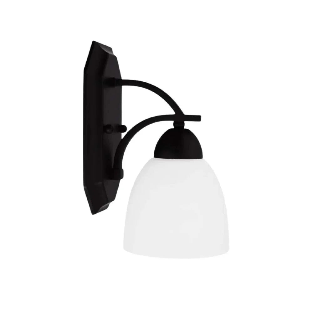 Victoria 1-Light Wall Sconce - MB White Glass