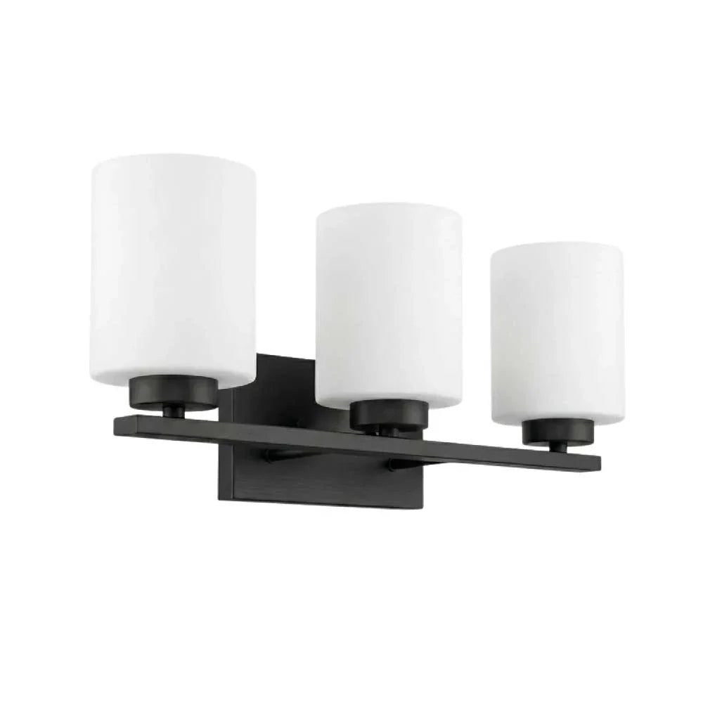 3-Light White Glass Vanity - MB