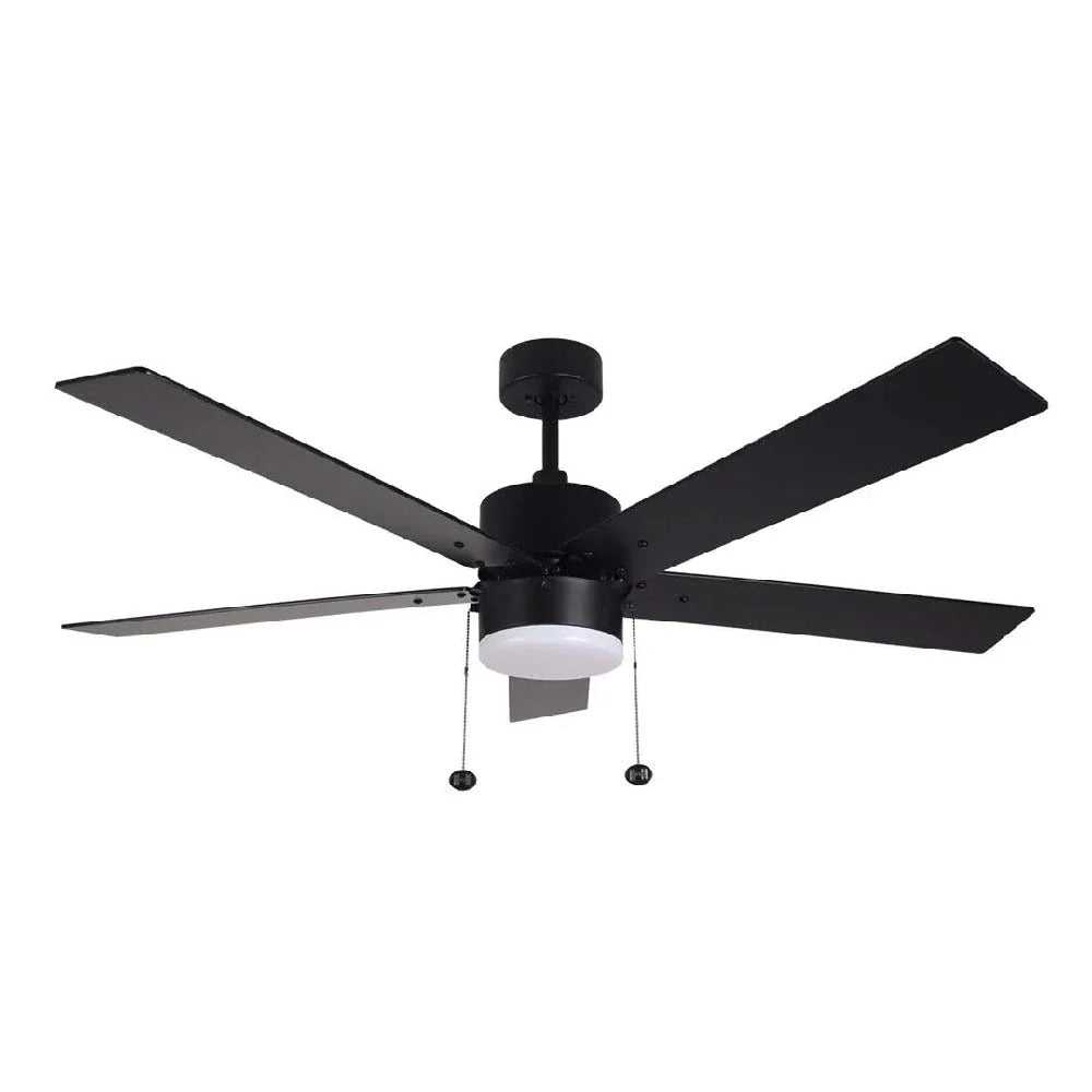 5-Blade 52" NK Modern Fan Silver/Walnut Blades Pull Chain 3K, 4K, 5K