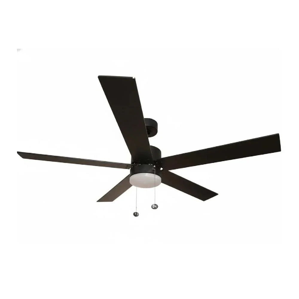 5-Blade 54" MB Damp Location Fan Matte Black Blades Pull Chain 3K, 4K, 5K