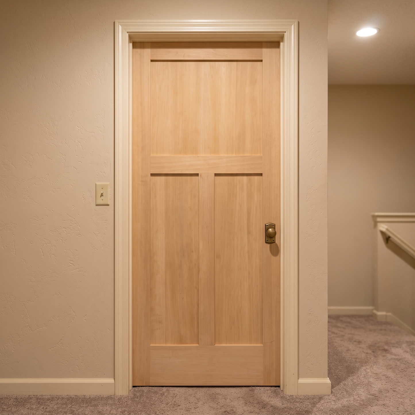 2 ft. 6 in. x 6 ft. 8 in. 3-Panel Hemlock Interior Door Prehung