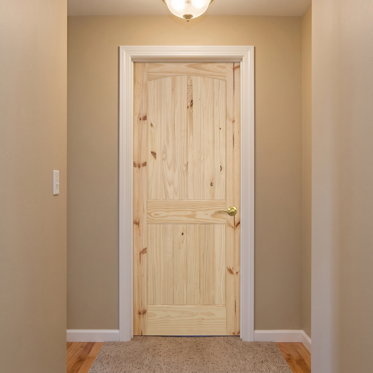 32 in. x 80 in. Cheyenne Knotty Pine Solid Core Interior Door Slab