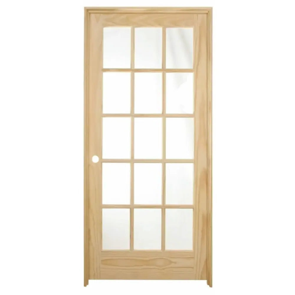 32 in x 80 in 15 Lite Pine Prehung Interior Door
