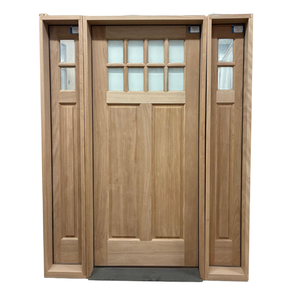 5/9x6/8 8 Lite Craftsman Mahogany Front Door With Sidelites