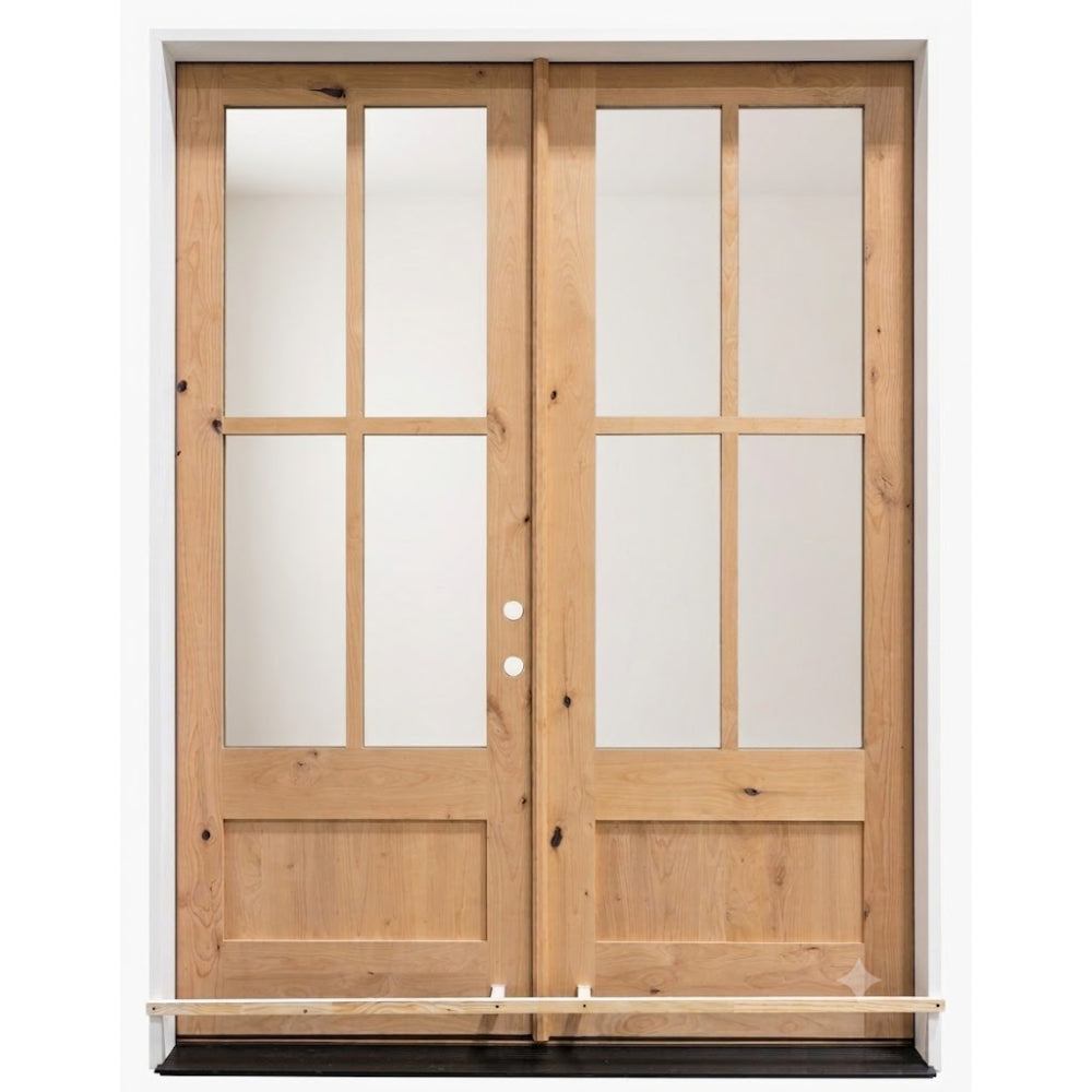 6/0X8/0 Knotty Alder 4 Lite Prehung French Door