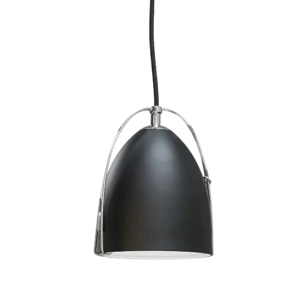 1-Light Mini Pendant - BLK Cord - MB/WH