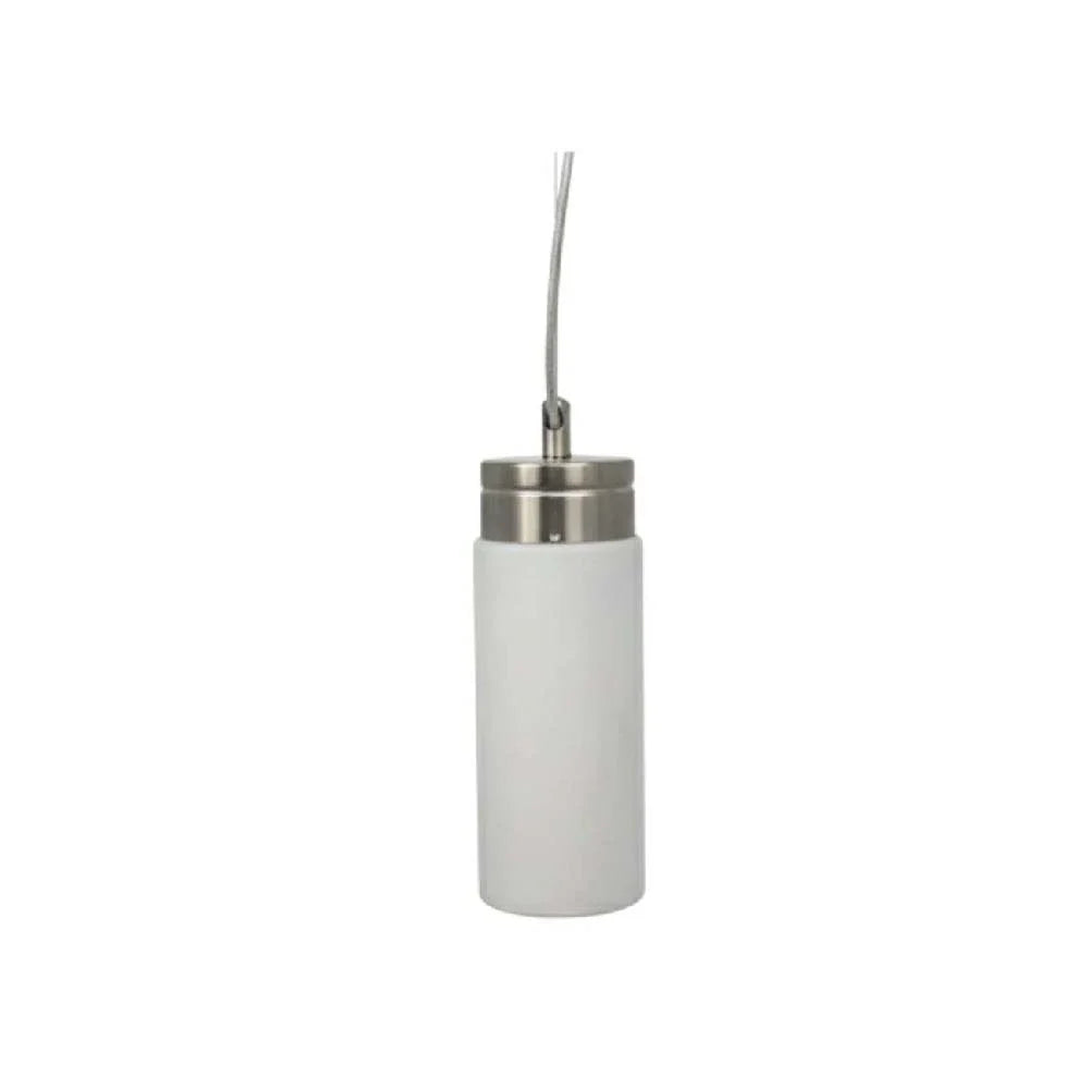 1-Light WH Cylinder Pendant - NK Braided Silver Cord