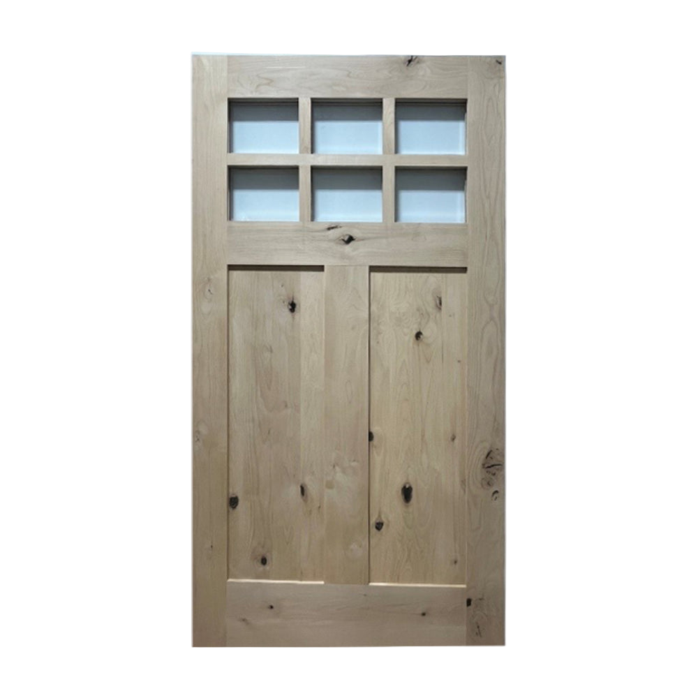 Knotty Alder 6 Lite 2 PNL Exterior Pre-Hung