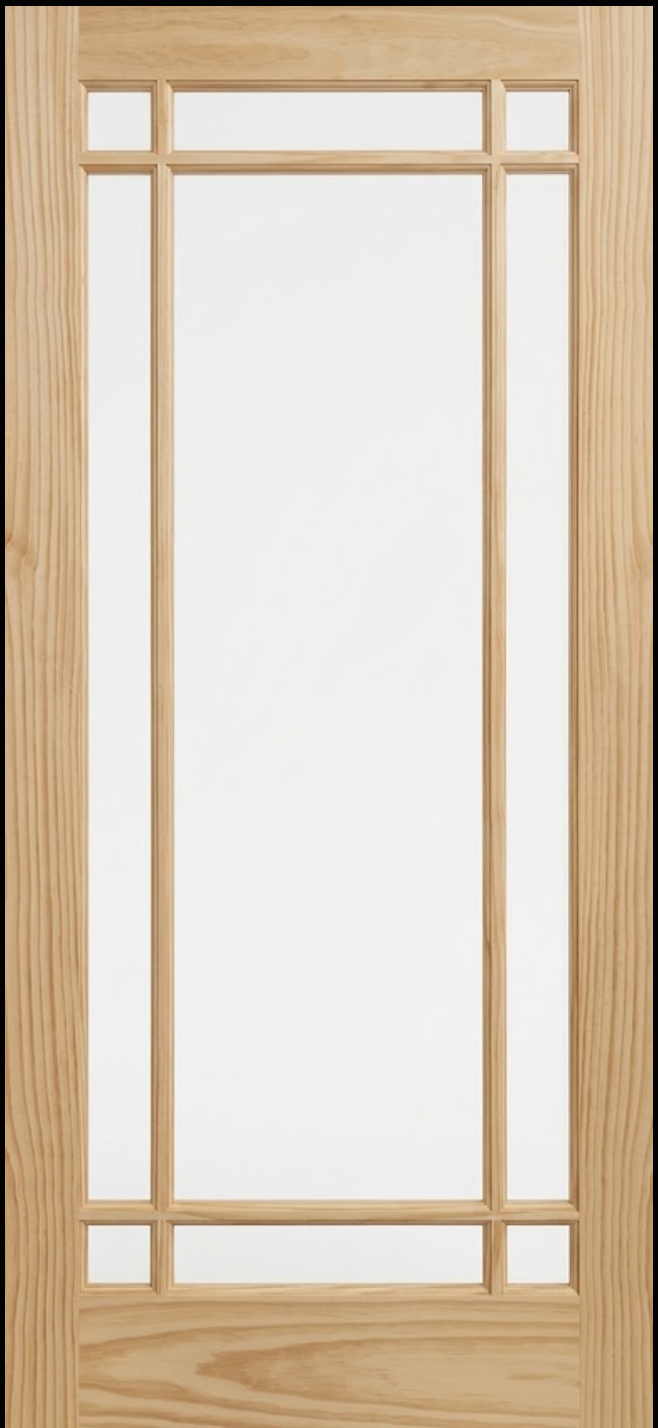 24 in x 80 in Prairie 9 Lite Pine Interior Door Slab