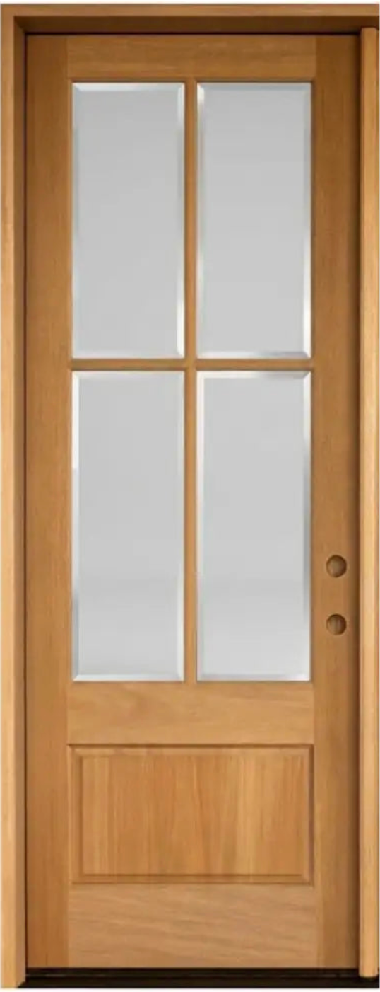 3/0x8/0 Exterior Mahogany Prehung Single Door With 4 Lites