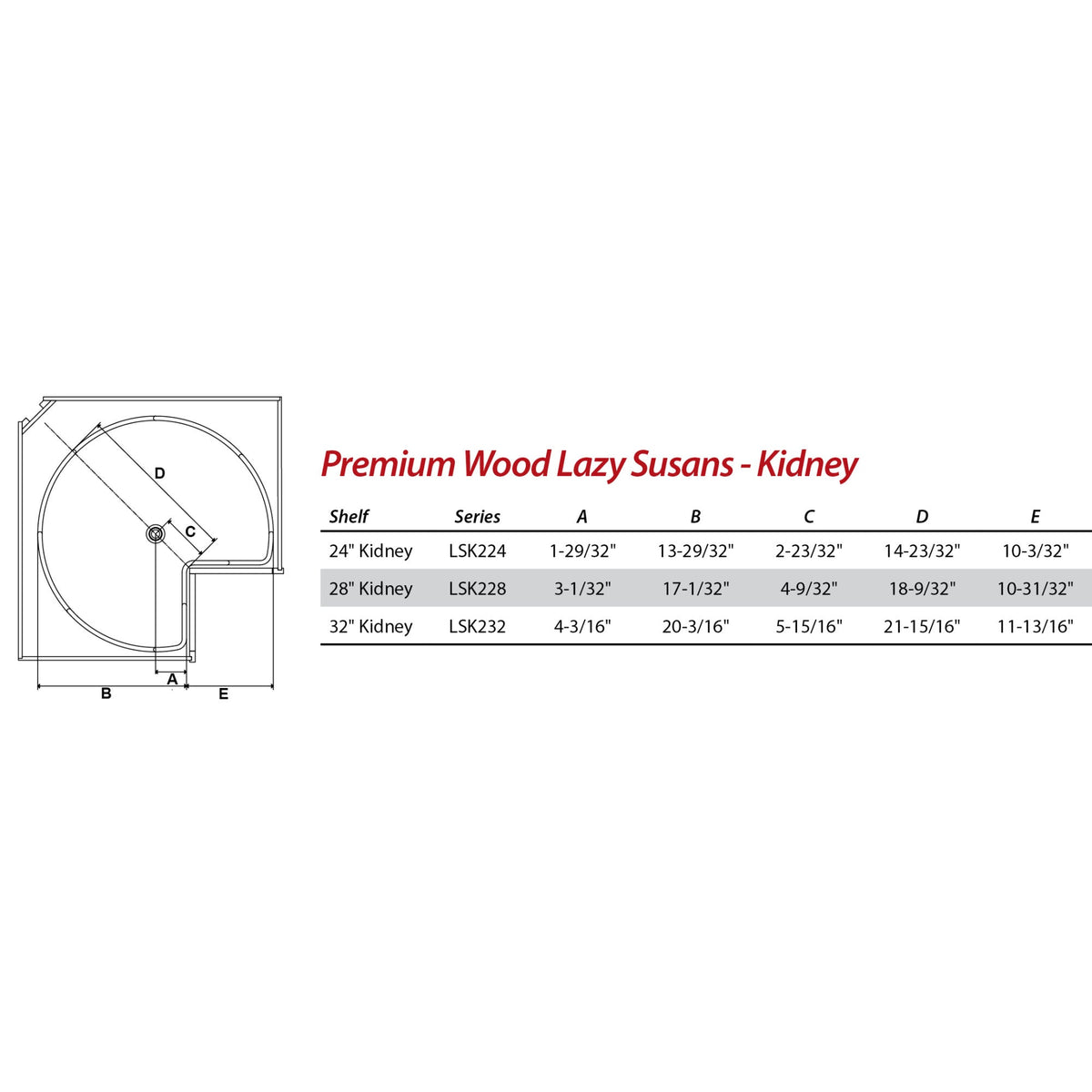 32" Kidney Two-Shelf Wood Lazy Susan Set