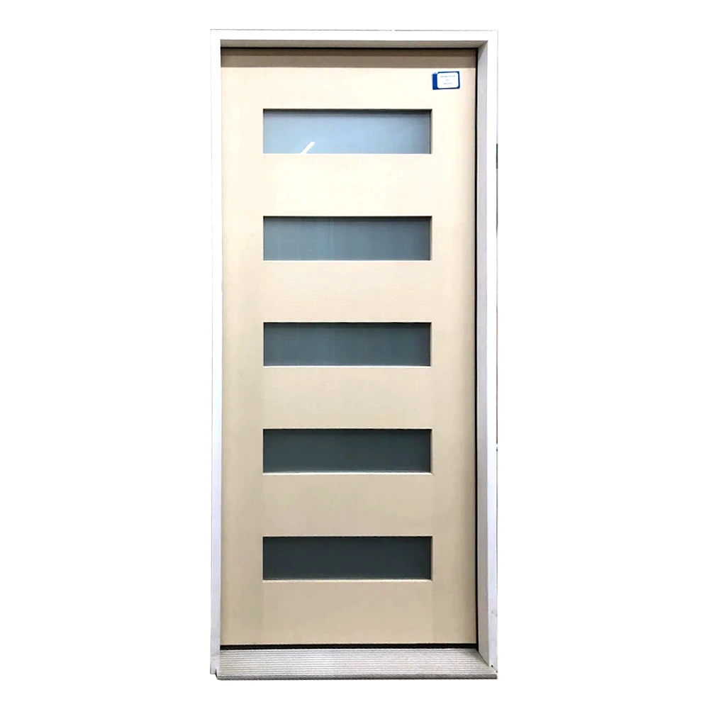 3/0x6/8 Single Textured Prehung Fiberglass Door with 5 Lites