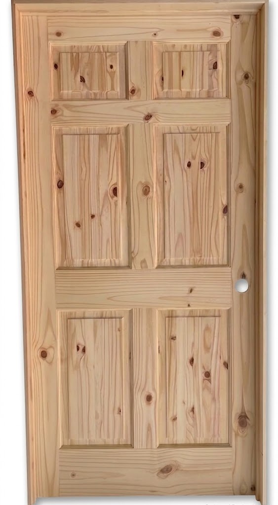 36 in x 80 in Cheyenne Knotty Pine 6 Panel Interior Prehung Door