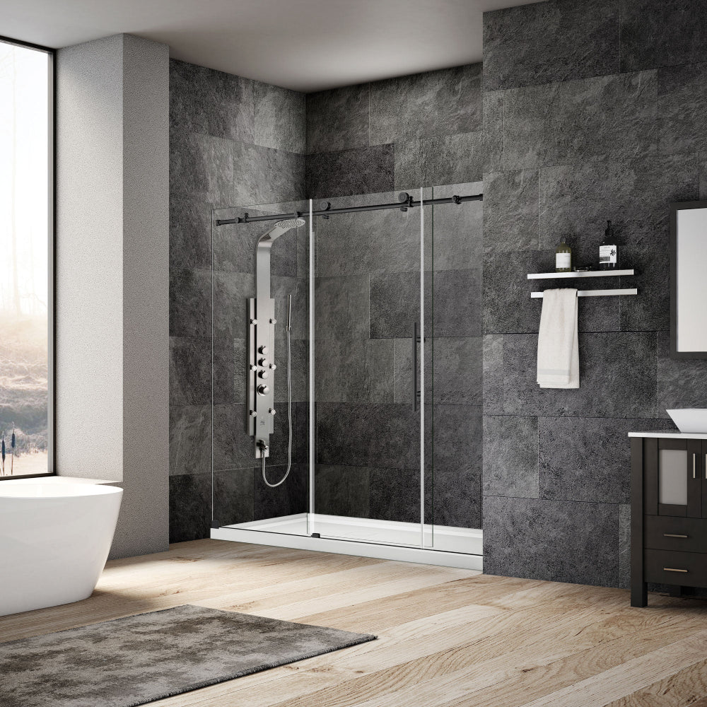 68-72 W x 76 H Sliding Shower Door ULTRA-C Matte Black