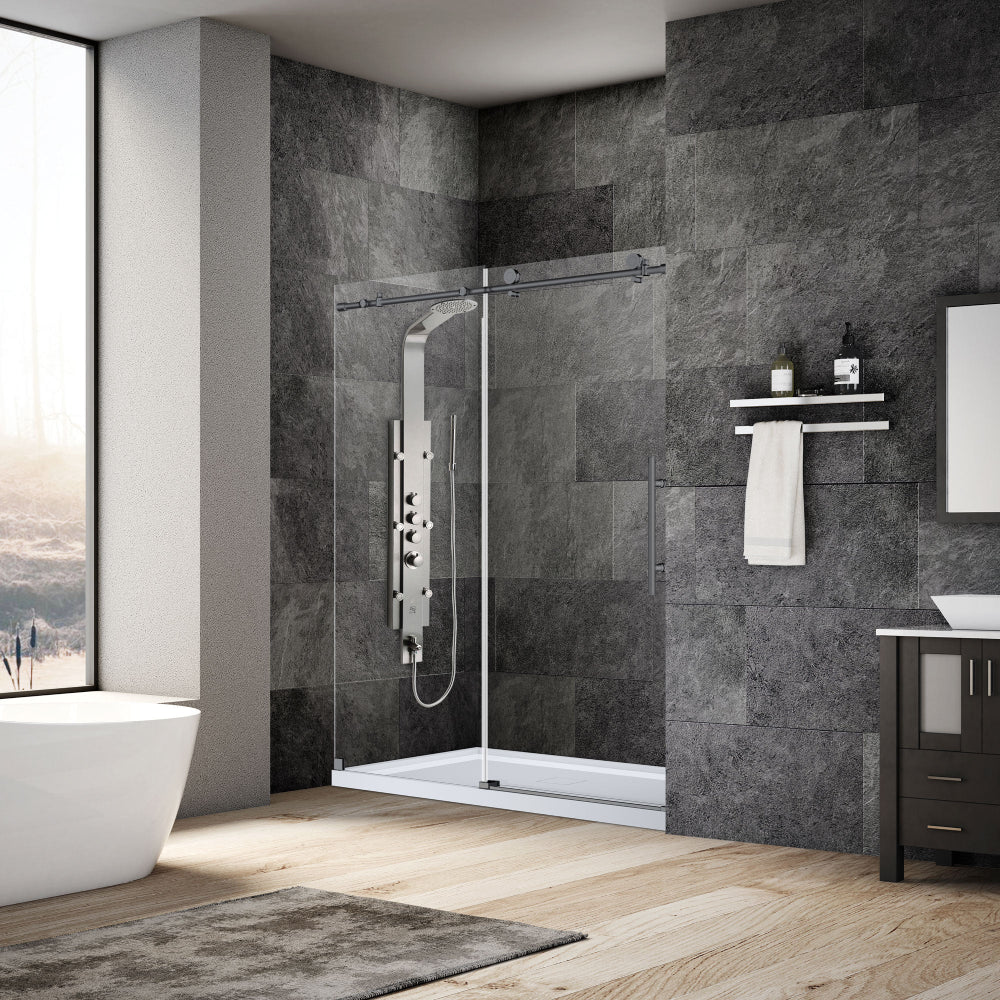 56-60 W x 76 H Sliding Shower Door ULTRA-C Matte Black