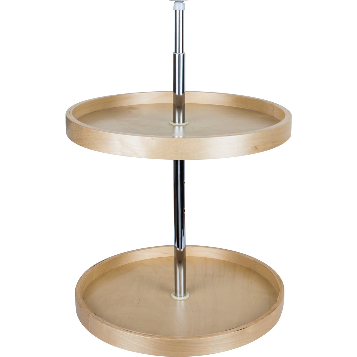 20" Round Two-Shelf Banded Wood Lazy Susan Set