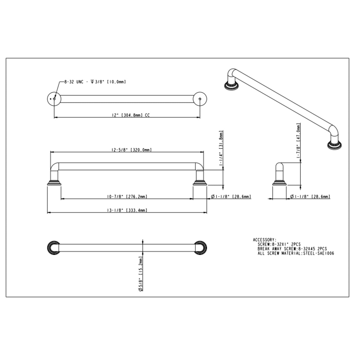 Davis 12" Center-to-Center Appliance Pull