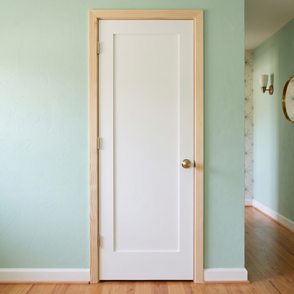 1-Panel Shaker Solid Core Primed MDF Prehung Interior Door