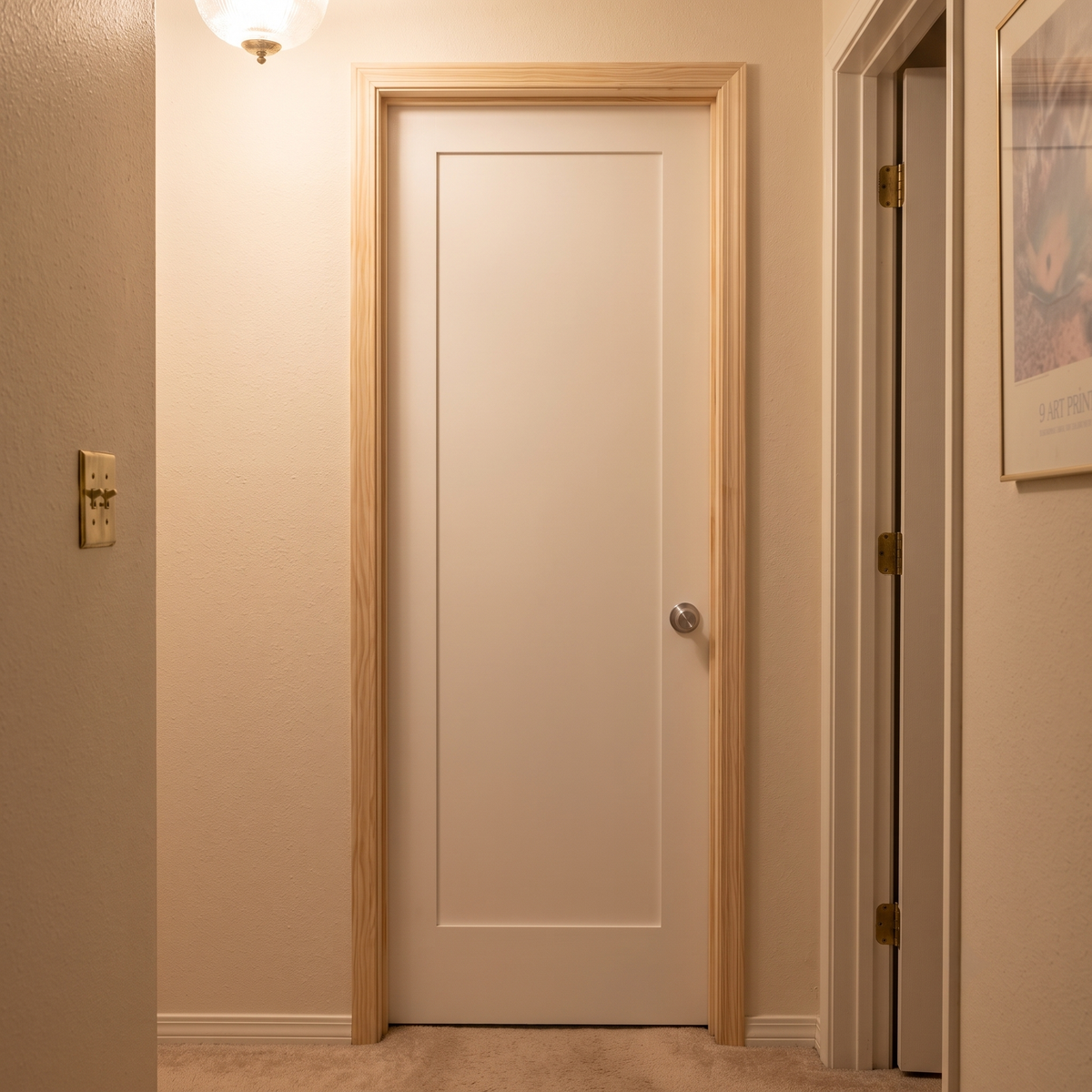 1-Panel Shaker Solid Core Primed MDF Prehung Interior Door