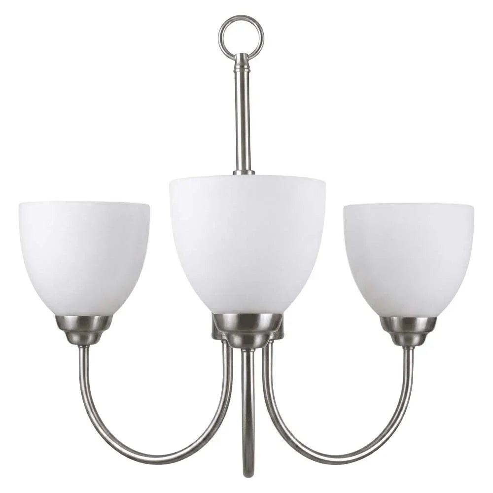 Laredo 3-Light Chandelier - NK  White Glass