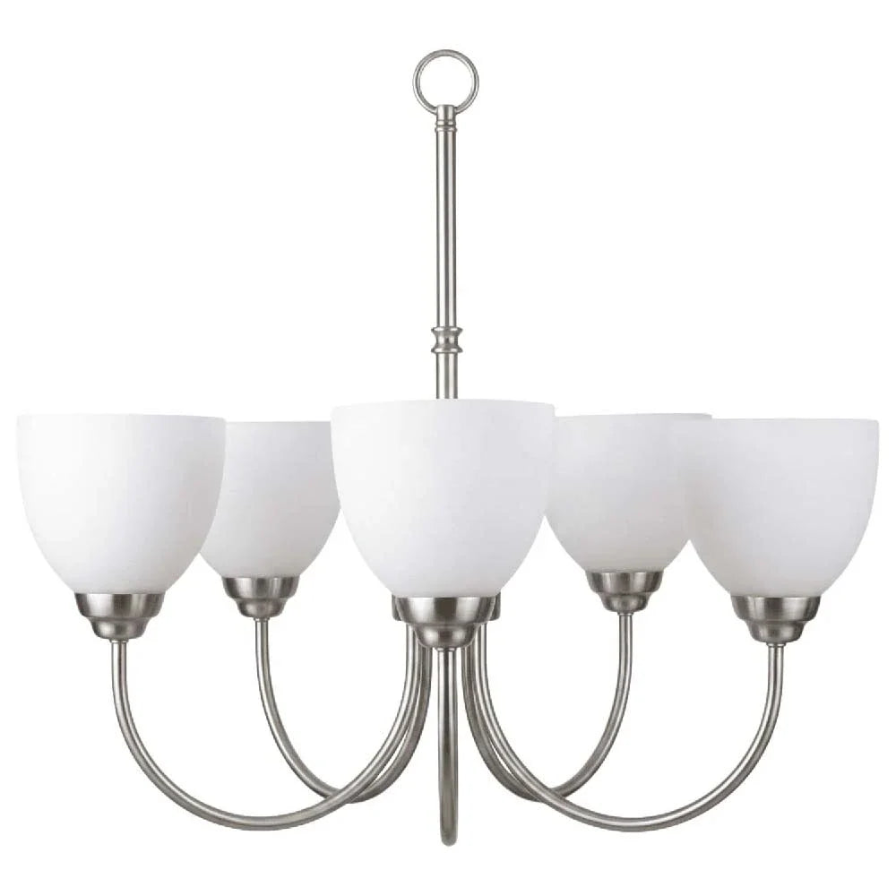 Laredo 5-Light Chandelier - NK  White Glass