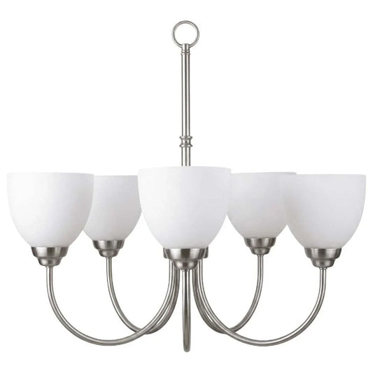 Laredo 5-Light Chandelier - NK  White Glass