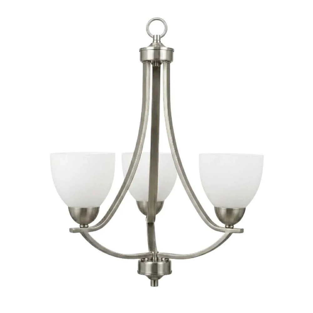 Victoria 3-Light Chandelier - NK White Glass