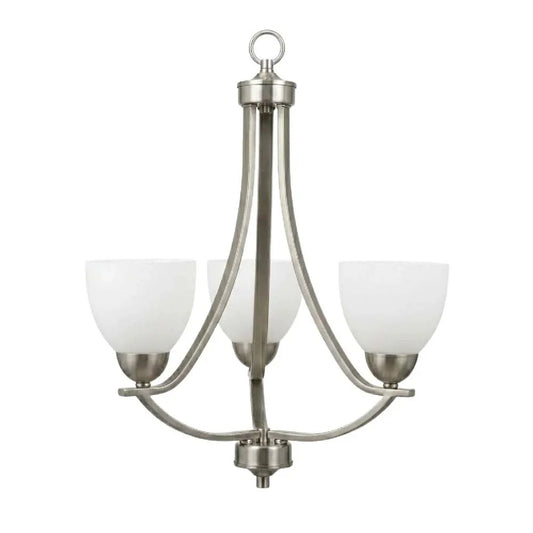 Victoria 3-Light Chandelier - NK White Glass
