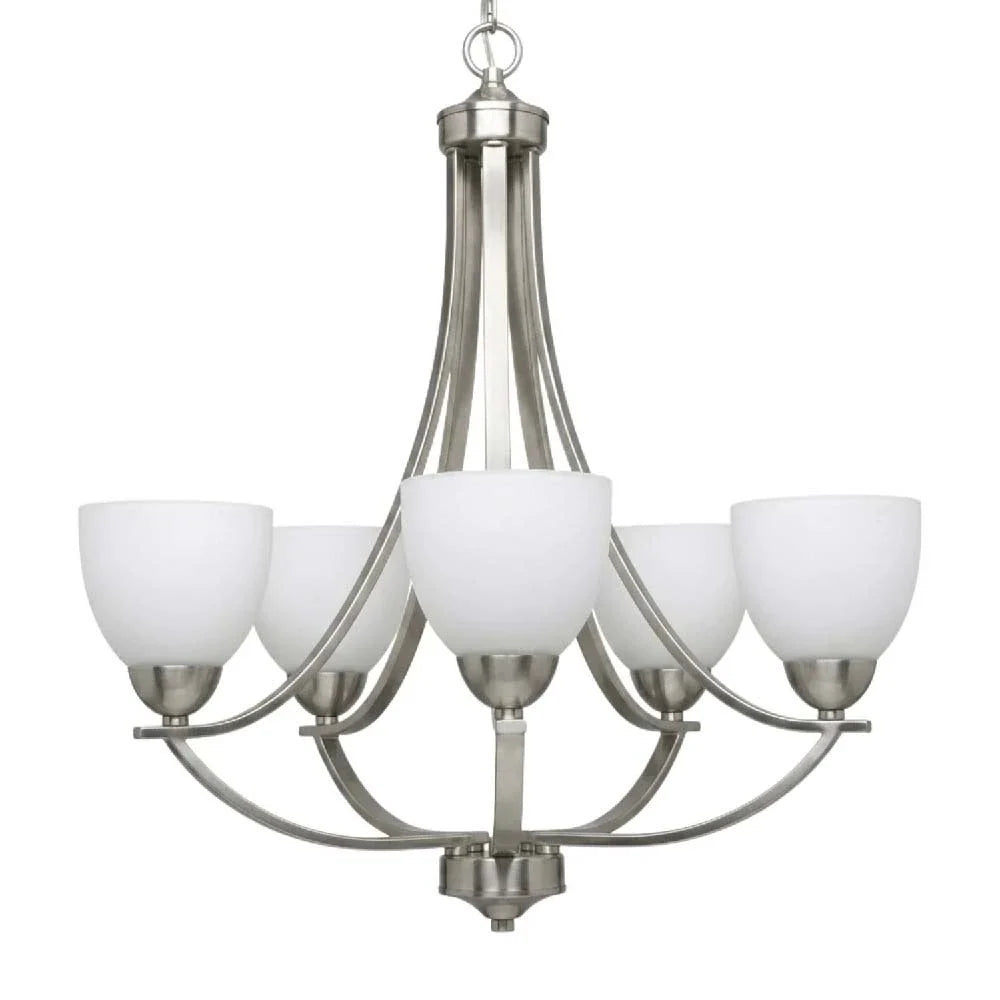 Victoria 5-Light Chandelier - NK White Glass