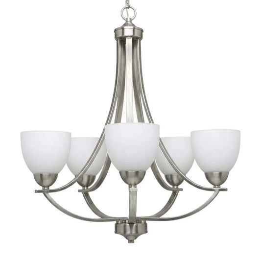 Victoria 5-Light Chandelier - NK White Glass