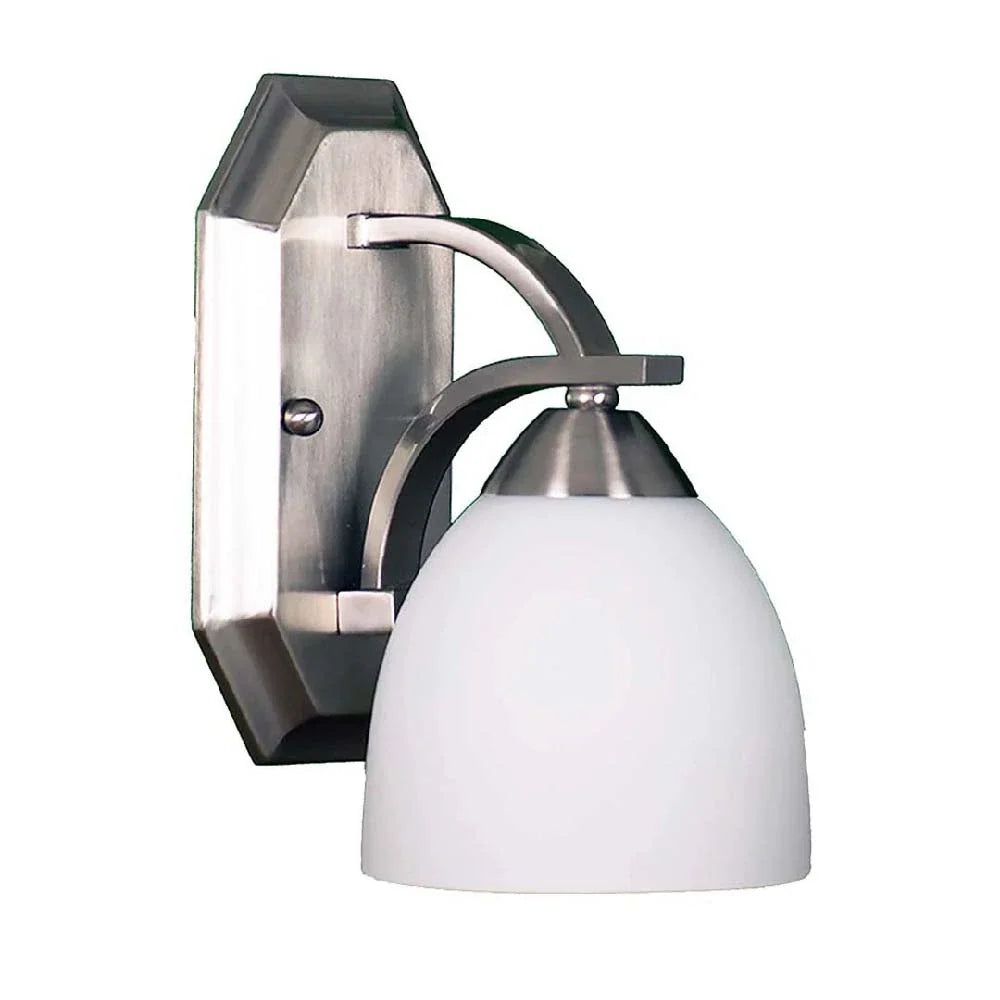 Victoria 1-Light Wall Sconce - NK White Glass