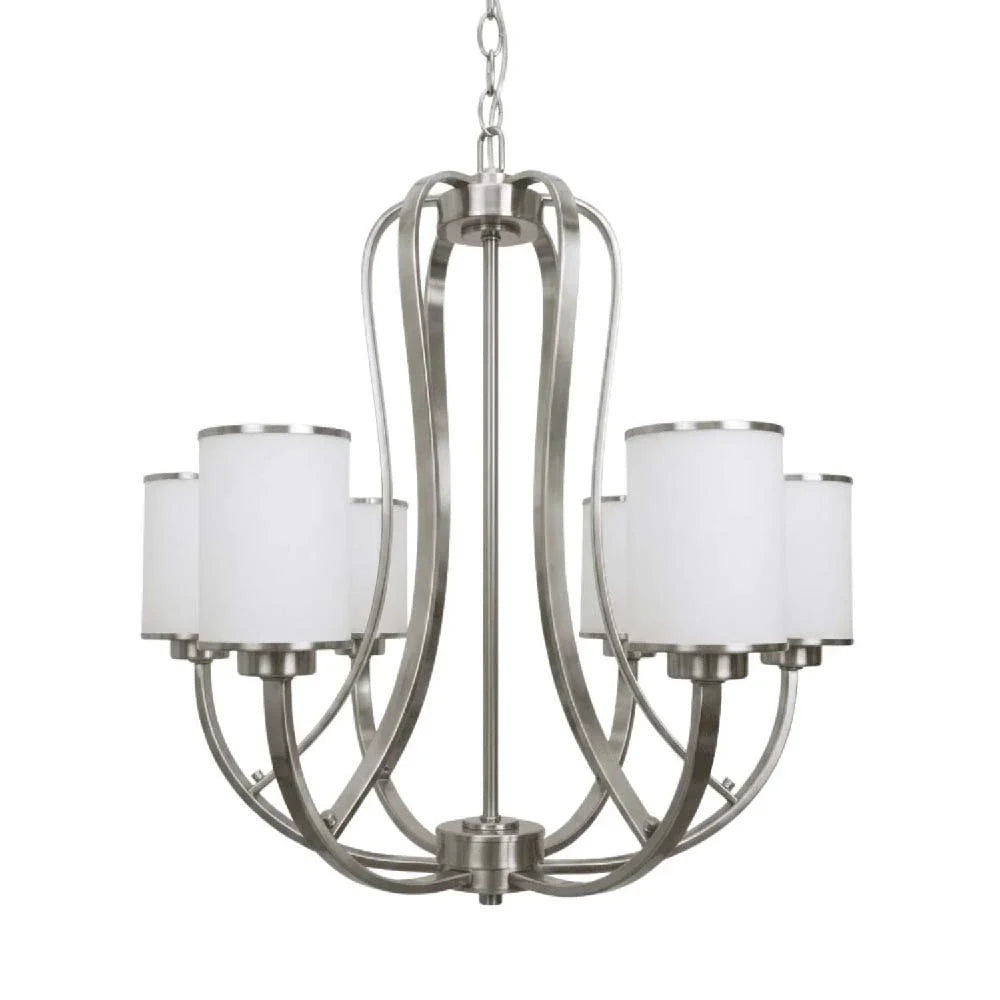 Lexington 6-Light White Glass Chandelier - NK