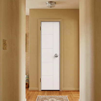 18 in. x 80 in. Berkley Hollow Core Primed White MDF Prehung Interior Door