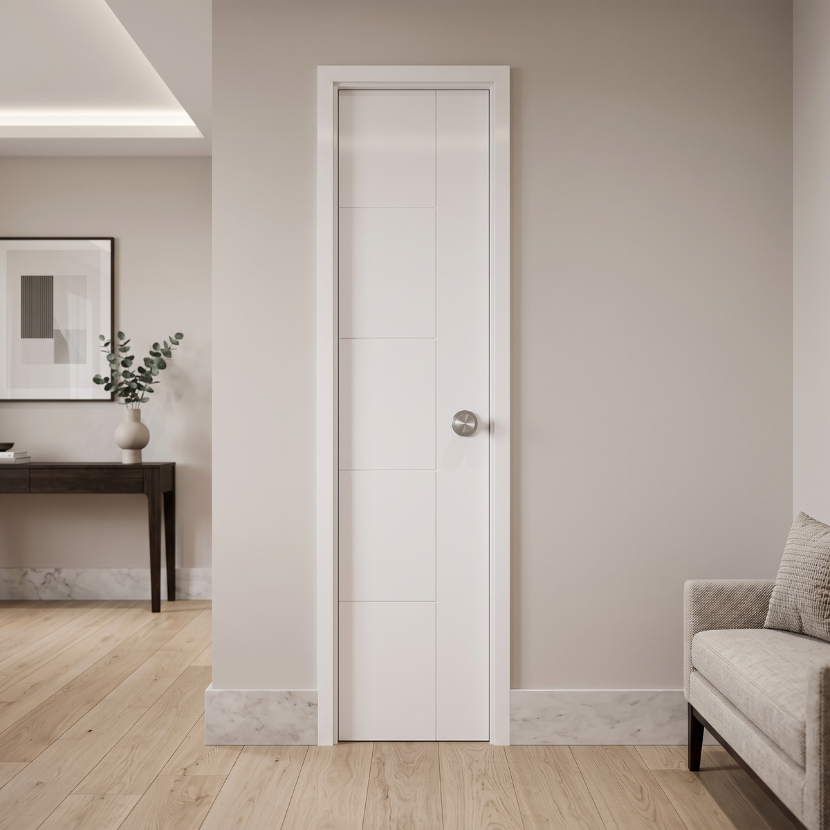 18 in. x 80 in. Berkley Hollow Core Primed White MDF Prehung Interior Door