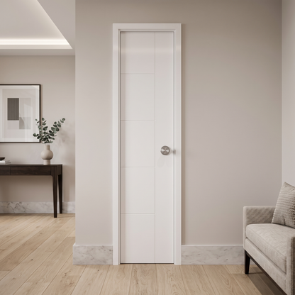 18 in. x 80 in. Berkley Hollow Core Primed White MDF Prehung Interior Door