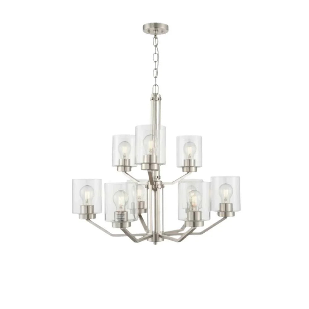 Paris 9-Light Chandelier - NK Clear Cylinder Glass