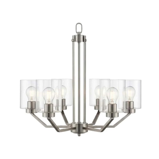 Paris 6-Light Chandelier - NK Clear Cylinder Glass