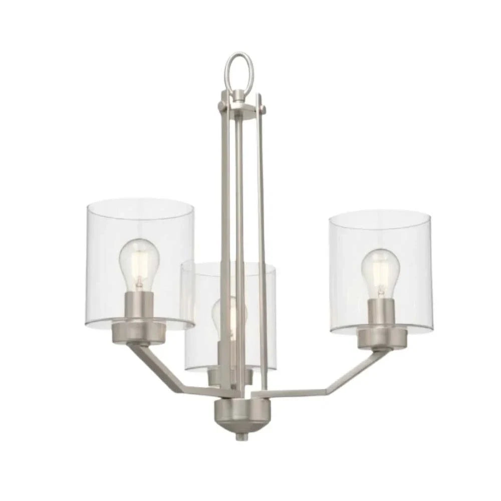 Paris 3-Light Chandelier - NK Clear Cylinder Glass