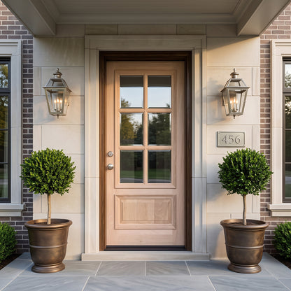 3/0x6/8 Mahogany Prehung Front Door With 6 Lites