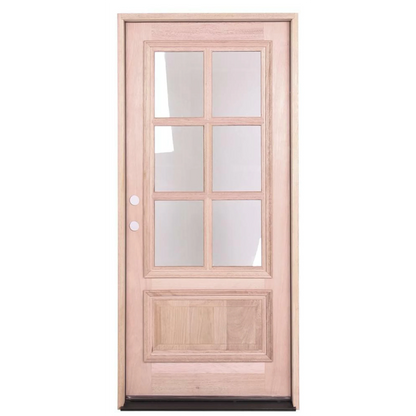 3/0x6/8 or 36x 80" Mahogany Prehung Front Door With 6 Lites