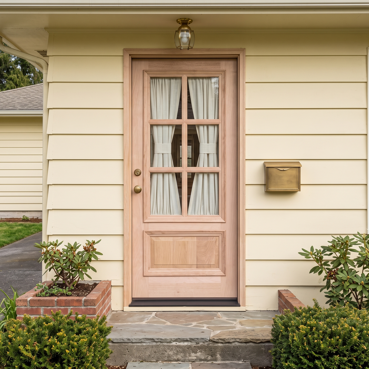 3/0x6/8 Mahogany Prehung Front Door With 6 Lites