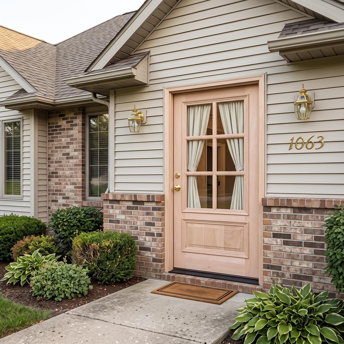 3/0x6/8 Mahogany Prehung Front Door With 6 Lites