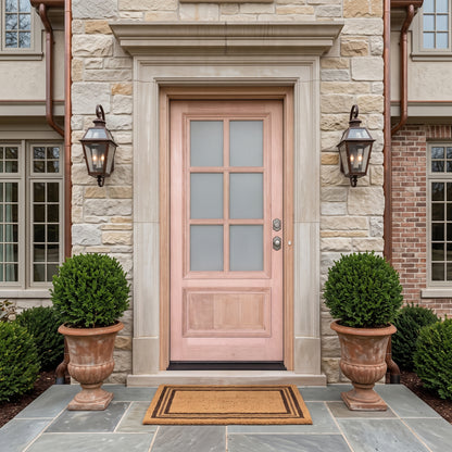 3/0x6/8 Mahogany Prehung Front Door With 6 Lites