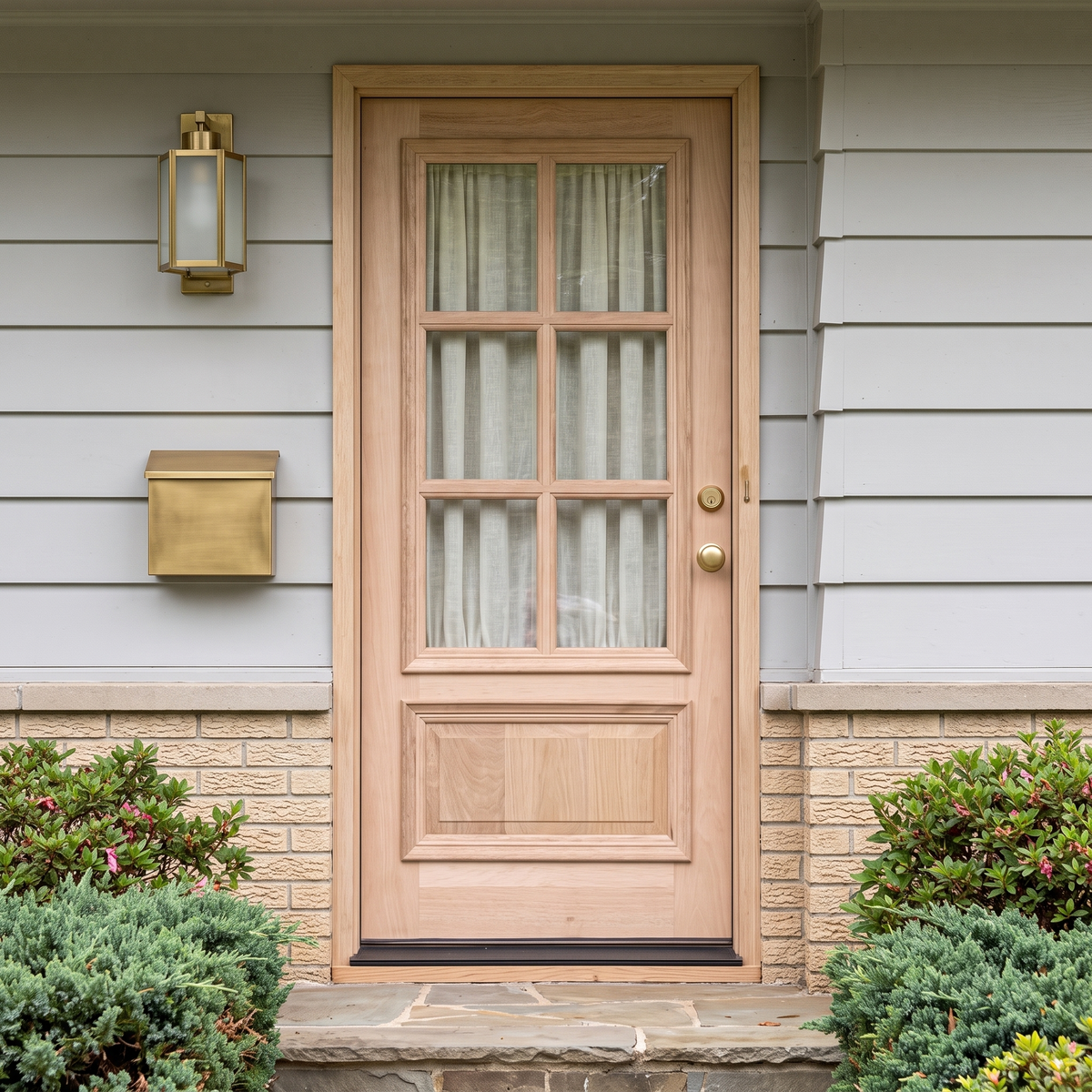3/0x6/8 Mahogany Prehung Front Door With 6 Lites