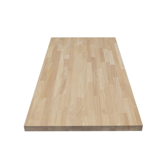 Unfinished Hevea 8 ft. L x 25 in. D x 1.5 in. T Butcher Block Countertop
