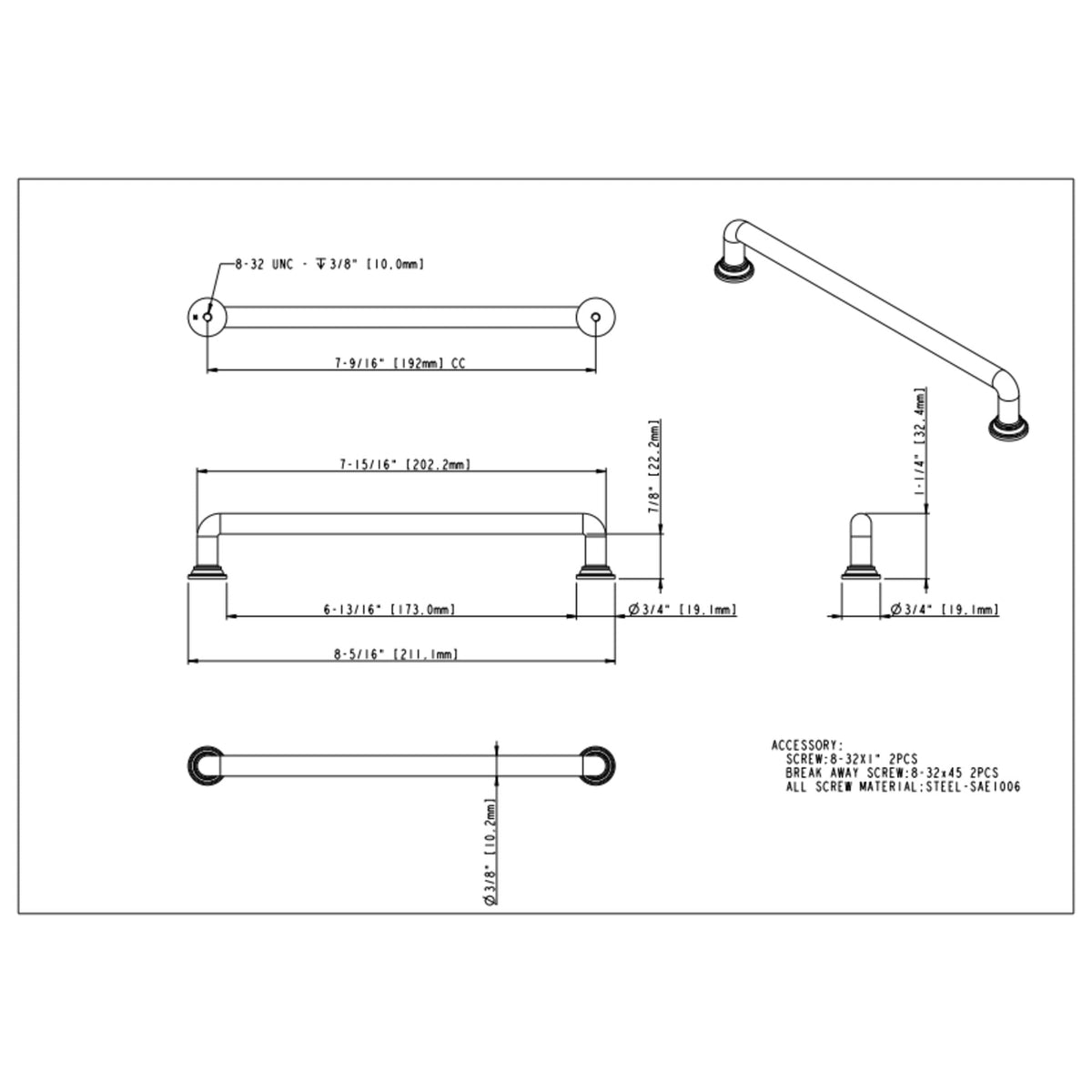 Davis 192 mm Center-to-Center Bar Pull