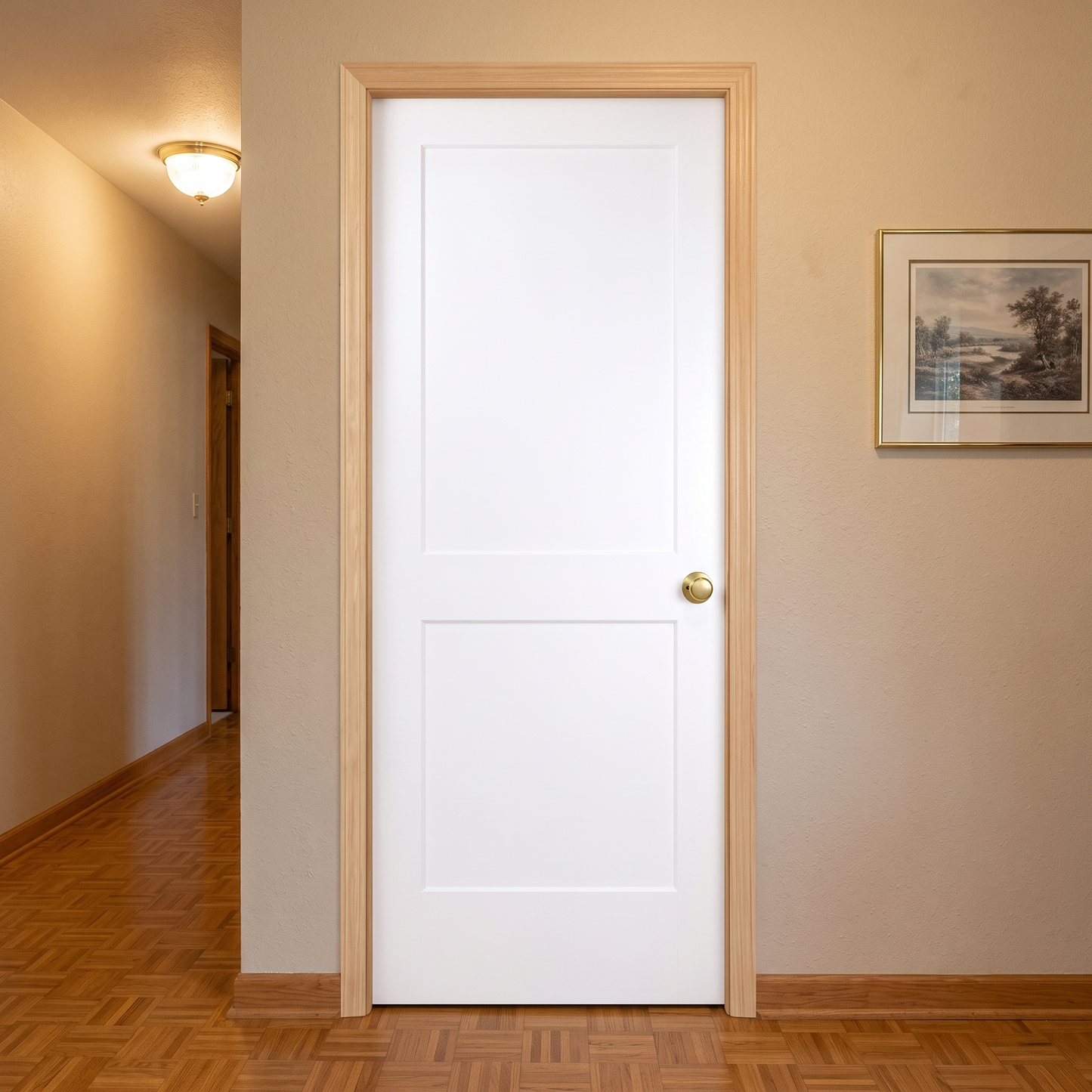 2-Panel Shaker Solid Core Primed MDF Prehung Interior Door