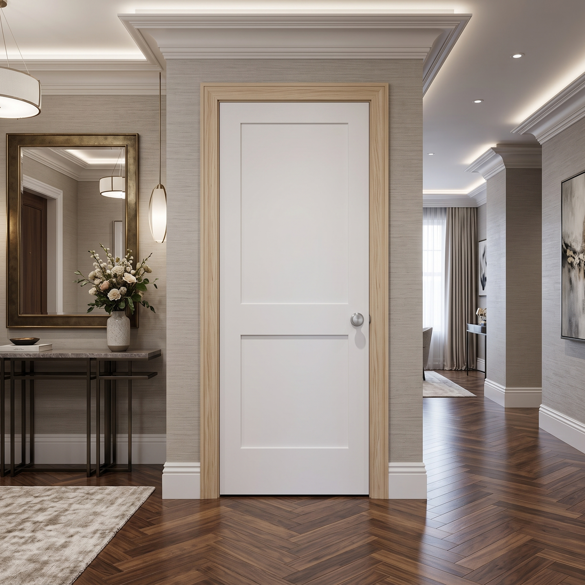 2-Panel Shaker Solid Core Primed MDF Prehung Interior Door