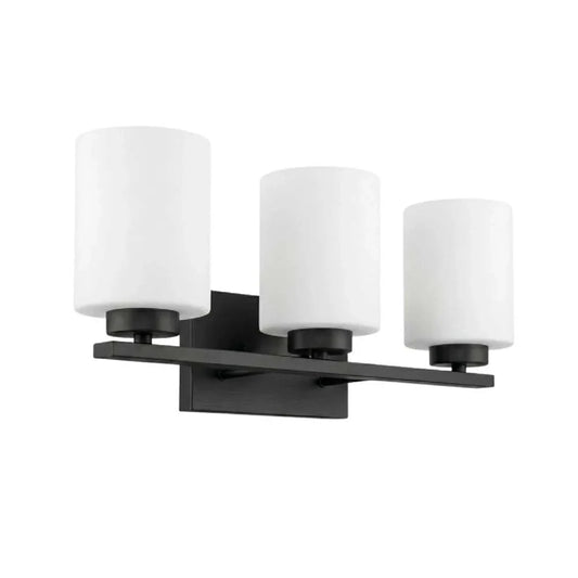 3-Light White Glass Vanity - MB