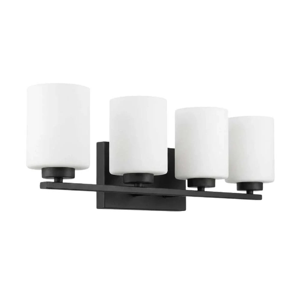4-Light White Glass Vanity - MB